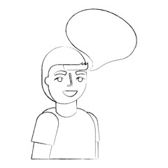 young boy portrait talk bubble