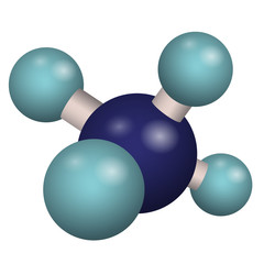 Chemical formula of methane. 3D model molecule CH4. Vector illustration.