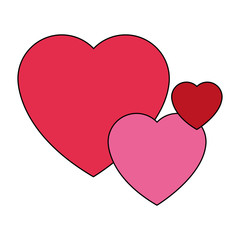 Hearts love symbol vector illustration graphic design