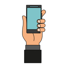 Hand with smartphone vector illustration graphic design