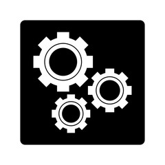 Gears working app button vector illustration graphic design