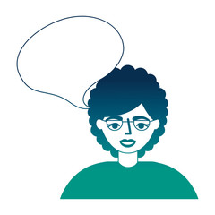 old woman with speech bubble