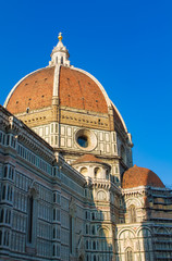 Fototapeta na wymiar Florence Duomo Santa Maria del Fiore sideview in morning light