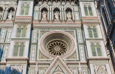 Duomo Santa Maria del Fiore in Florence - Facade details closeup