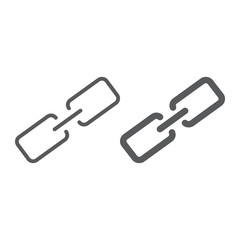 Link line and glyph icon, contact us and chain, button sign, vector graphics, a linear pattern on a white background, eps 10.