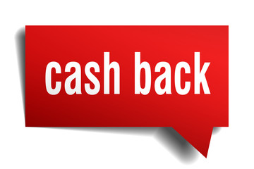cash back red 3d speech bubble
