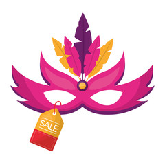 mask carnival feathers decoration tag price