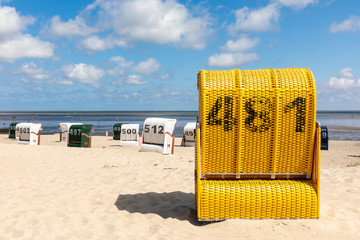 beach chair north sea germany in summer