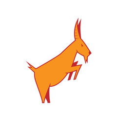 goat silhouette. orange and red goat logo