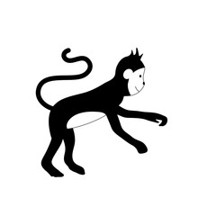 monkey silhouette isolated on white background