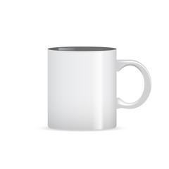 Photo realistic white cup mug isolated on the white background