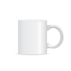 Photo realistic white cup mug isolated on the white background