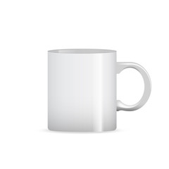 Photo realistic white cup mug isolated on the white background