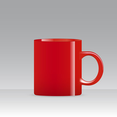 Photo realistic white cup mug isolated on the white background