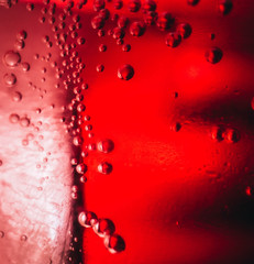 Red abstract scientific background. Biological blood macro background.