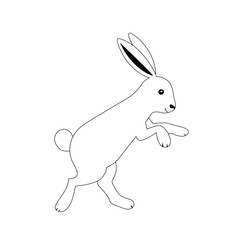 rabbit silhouette isolated on white background