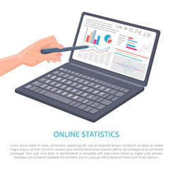 Online Statistics Business Data Vector Poster