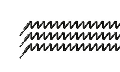 Audio plug and spring cord. Headphone plug and spiral cord brush for illustrator