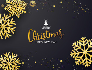 Merry Christmas and Happy New Year background.