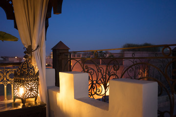 oriental night roof view in marrakesh
