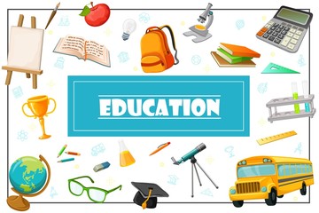 Flat Education Concept