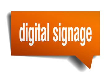 digital signage orange 3d speech bubble