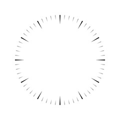Clock face. Blank hour dial. Wedges mark minutes and hours. Simple flat vector illustration.