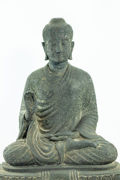 Old Zen Buddha Statue . stone texture