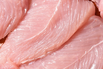 Beautiful and fresh turkey fillet. Texture of meat of turkey fillet