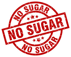 no sugar round red grunge stamp