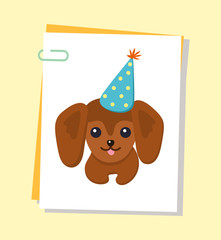 Dachshund Happy Dog Poster Vector Illustration