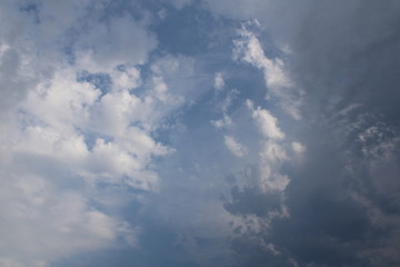 Fototapeta na wymiar Storm cloud cover. Good vs Evil. Light vs Dark