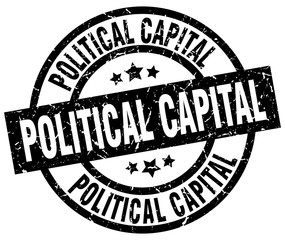 political capital round grunge black stamp