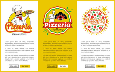 Italian Pizzeria Promotional Vertical Posters Set