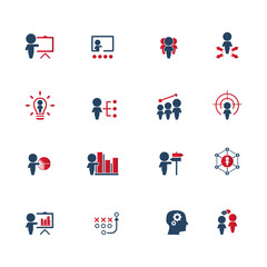 Training. Business training icon set. Vector.