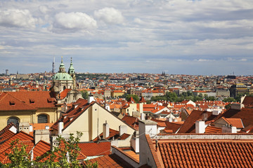 Naklejka na ściany i meble Panoramic view of Prague. Czech Republic