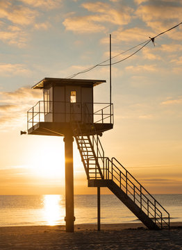 Rettungsturm am Strand - Sonnenuntergang