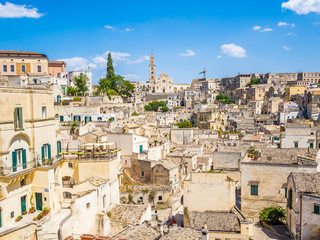Obraz premium Panoramic view of the Sassi di Matera, prehistoric historic center