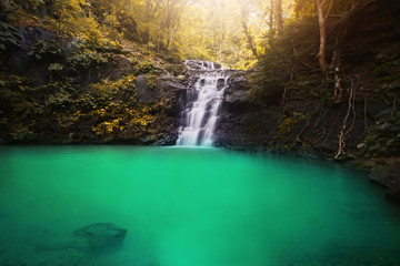 Fototapeta na wymiar colorful and beautiful waterfall