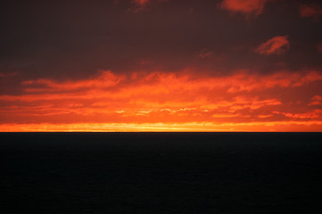 Beautiful sunset on ocean