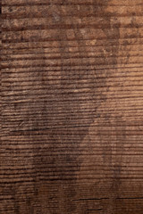 Wood texture, Dark Brown scratched wooden cutting board. Natural Dark Background. Flat lay.