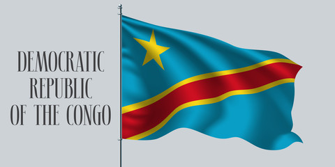 Democratic Republic Congo waving flag vector