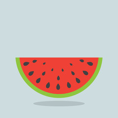 Half of sweet fruit ,watermelon on blue background