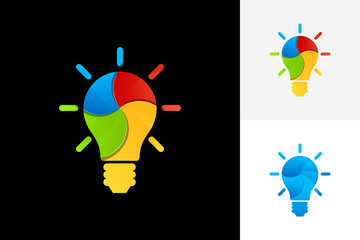 Colorful Idea Bulb Lamp Logo Template Design Vector, Emblem, Design Concept, Creative Symbol, Icon