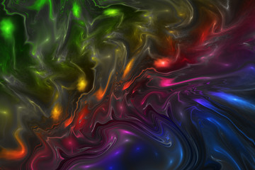 Abstract colorful marble texture. Fantasy fractal background. Digital art. 3D rendering. © Klavdiya Krinichnaya