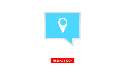 Fototapeta na wymiar message icon with location symbol vector icon