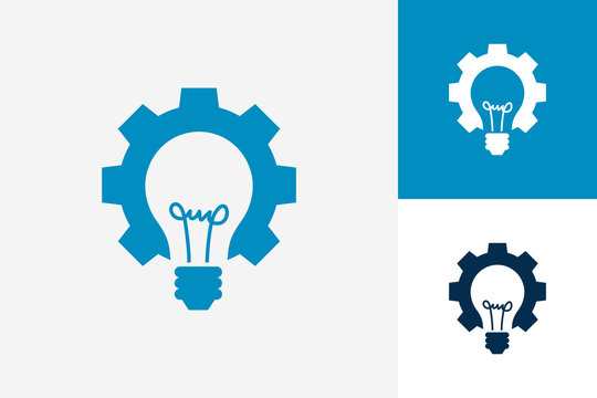 Gear Idea Bulb Lamp Logo Template Design Vector, Emblem, Design Concept, Creative Symbol, Icon