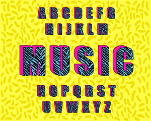 Zebra Vintage Alphabet vector 80 s