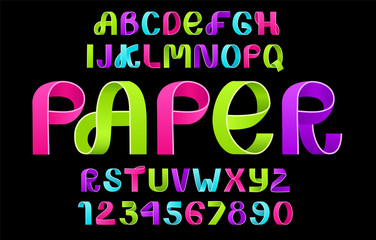 Neon Alphabet Vector of paper folding