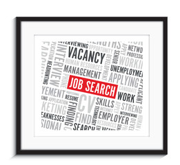 job search word background picture frame